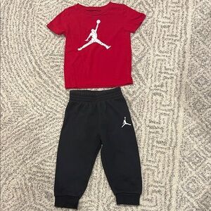 Baby Red and Black Jordan Outfit